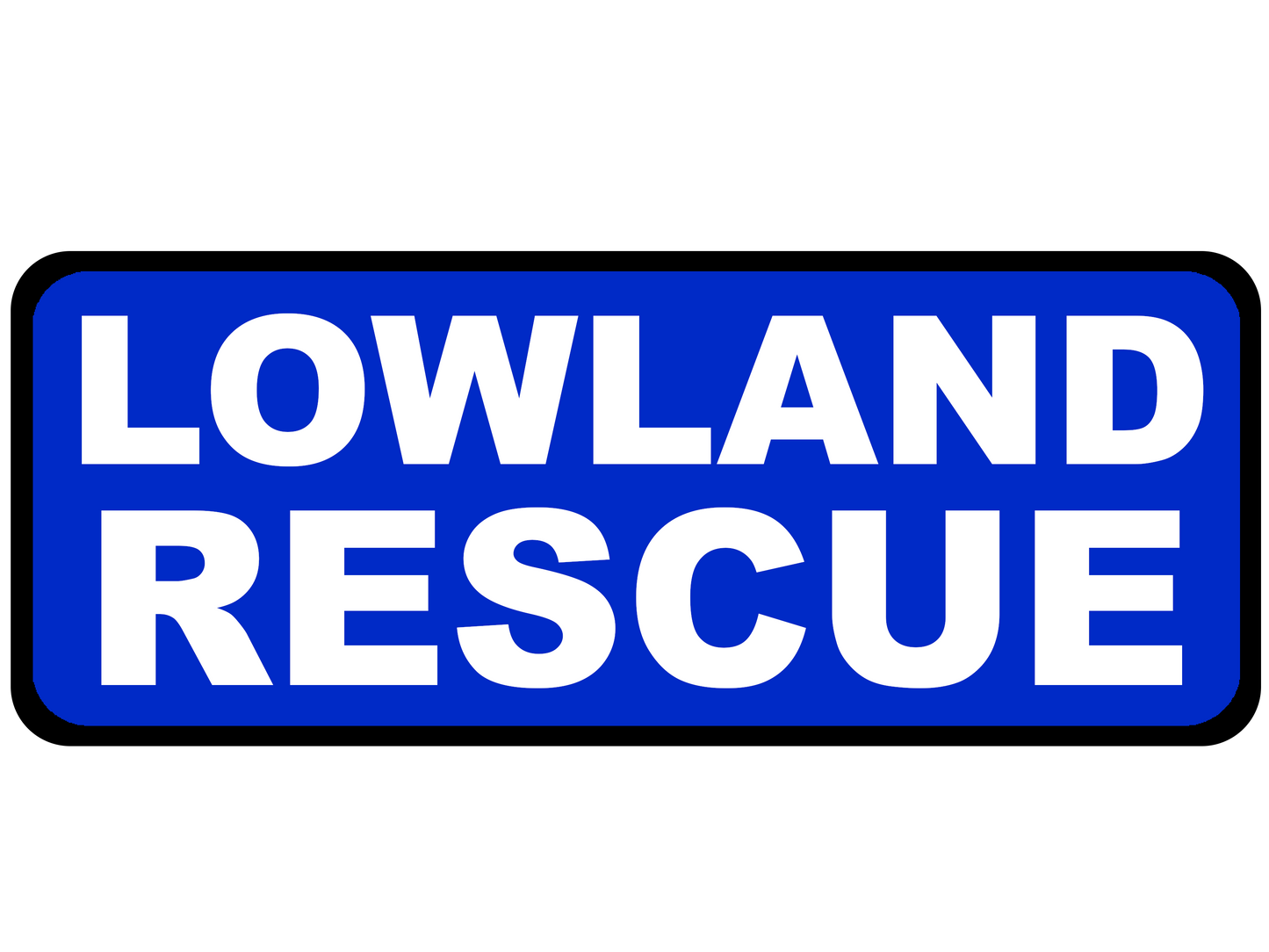 Lowland Rescue - Emergency Vehicle Sign