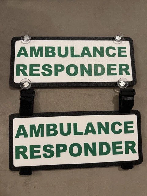 Twin Pack Emergency Vehicle Signs - Ambulance Responder