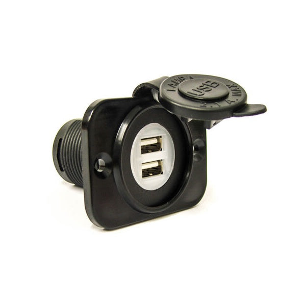 12V/24V DUAL USB CHARGING SOCKET 2.1A - PANEL MOUNT